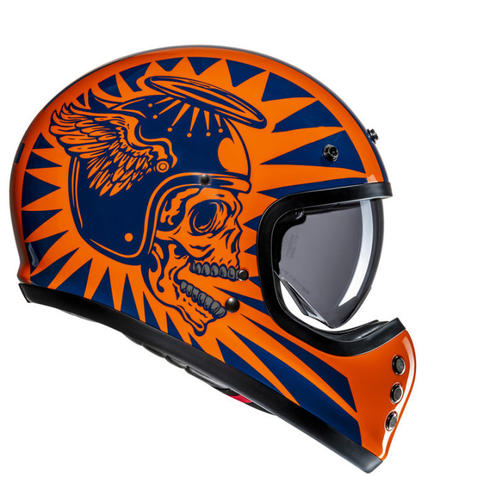 KASK MOTOCYKLOWY HJC V60 FLAME BLACK ORANGE