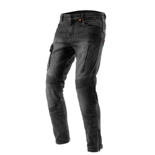 JEANSY MOTOCYKLOWE REBELHORN VANDAL WASHED BLACK MONOLAYER