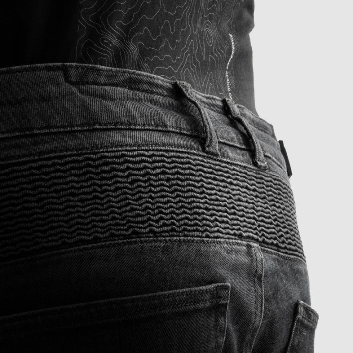 JEANSY MOTOCYKLOWE REBELHORN VANDAL WASHED BLACK MONOLAYER