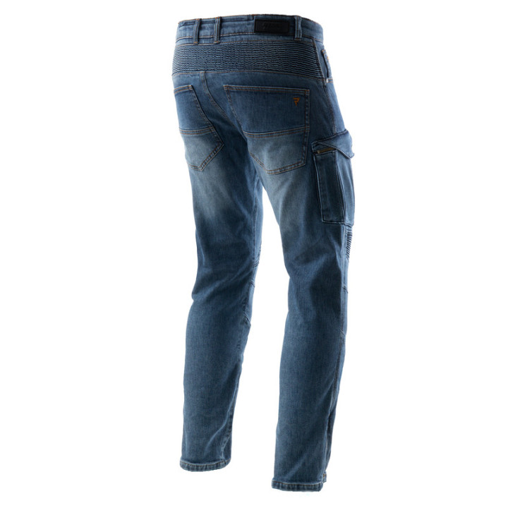 JEANSY MOTOCYKLOWE REBELHORN VANDAL WASHED BLUE MONOLAYER