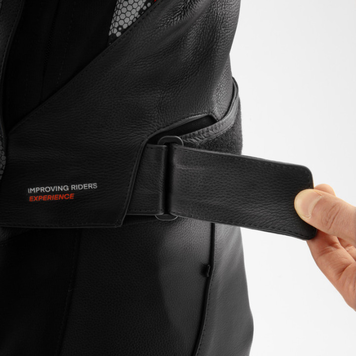 KURTKA MOTOCYKLOWA SKÓRZANA REBELHORN VELOCE CAMO BLACK GREY FLUO RED