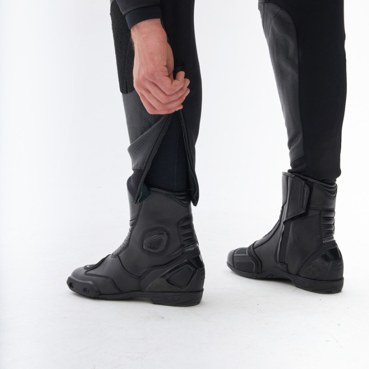 SPODNIE MOTOCYKLOWE SKÓRZANE REBELHORN VELOCE BLACK WHITE