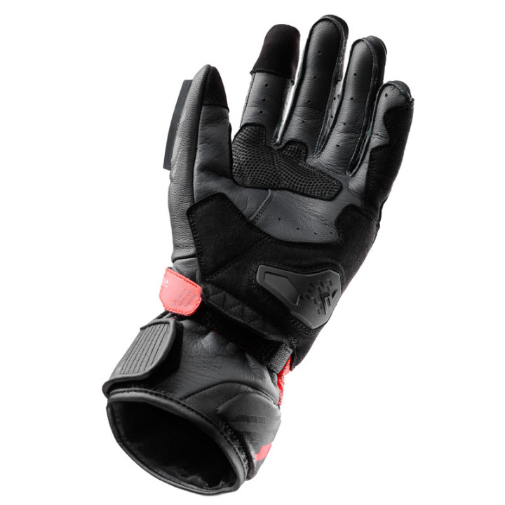 RĘKAWICE MOTOCYKLOWE REBELHORN VIPER BLACK GREY FLUO RED