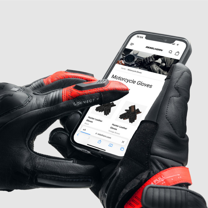 RĘKAWICE MOTOCYKLOWE REBELHORN VIPER BLACK GREY FLUO RED