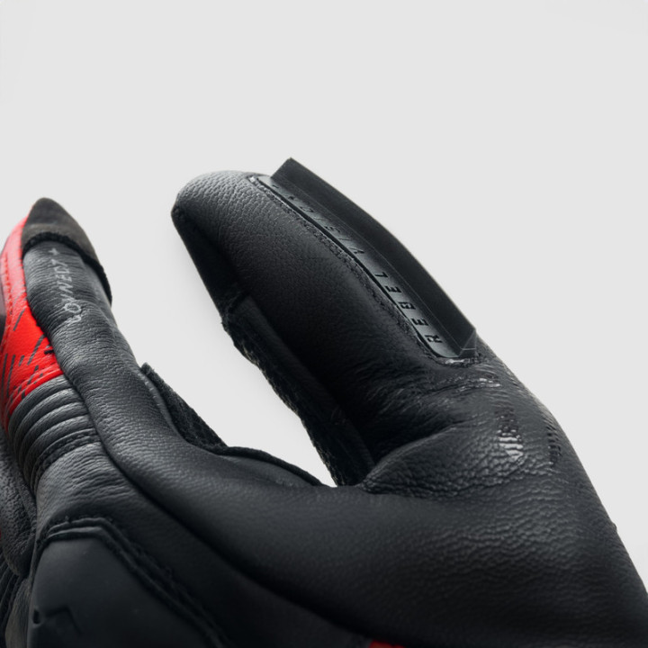 RĘKAWICE MOTOCYKLOWE REBELHORN VIPER BLACK GREY FLUO RED