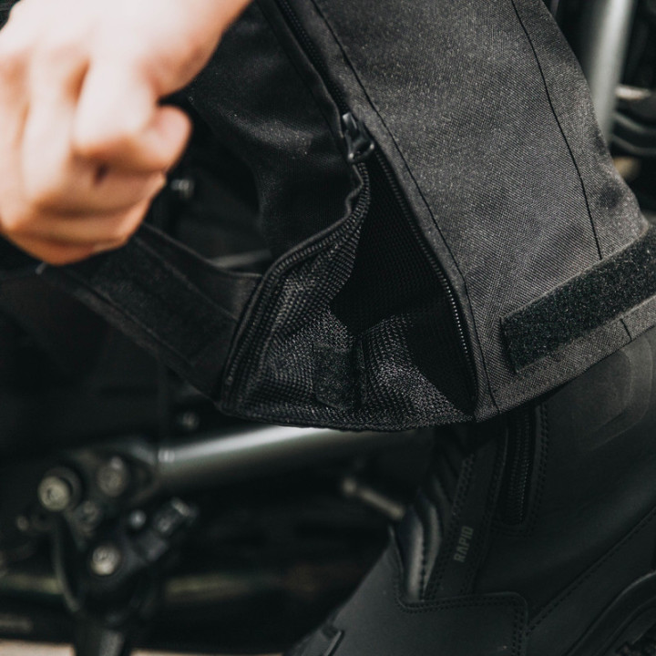 SPODNIE MOTOCYKLOWE TEKSTYLNE OZONE VULCAN BLACK (KRÓTKA NOGAWKA) S-3XL