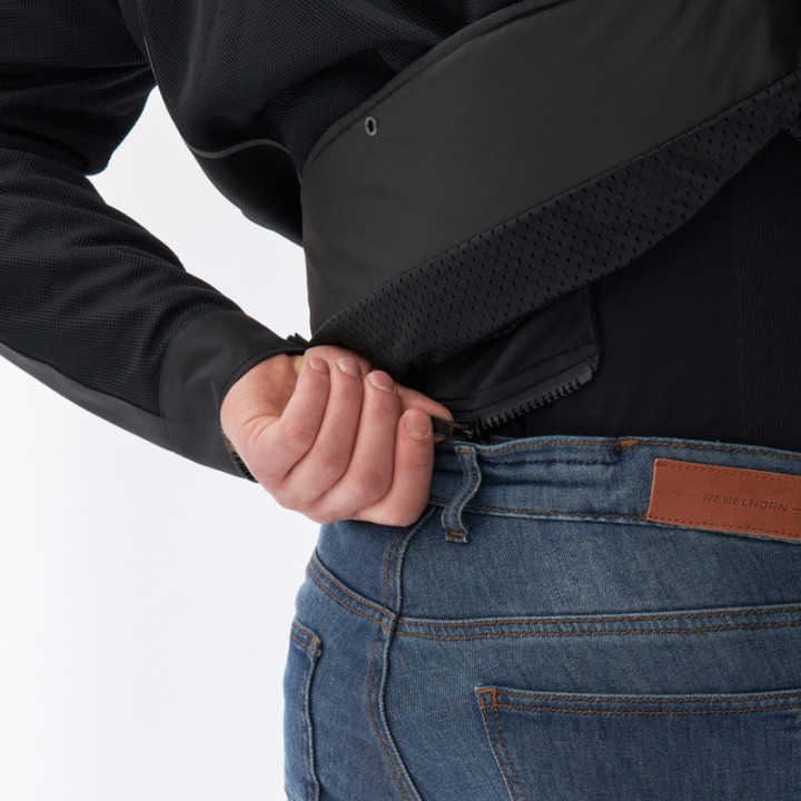 KURTKA MOTOCYKLOWA TEKSTYLNA REBELHORN WAVE BLACK