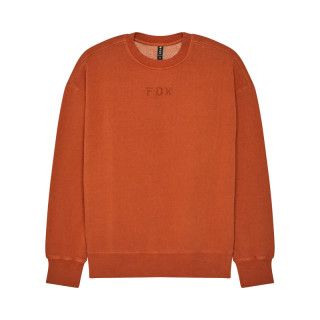 BLUZA FOX WORDMARK OVERSIZED FLEECE CREW COGNAC