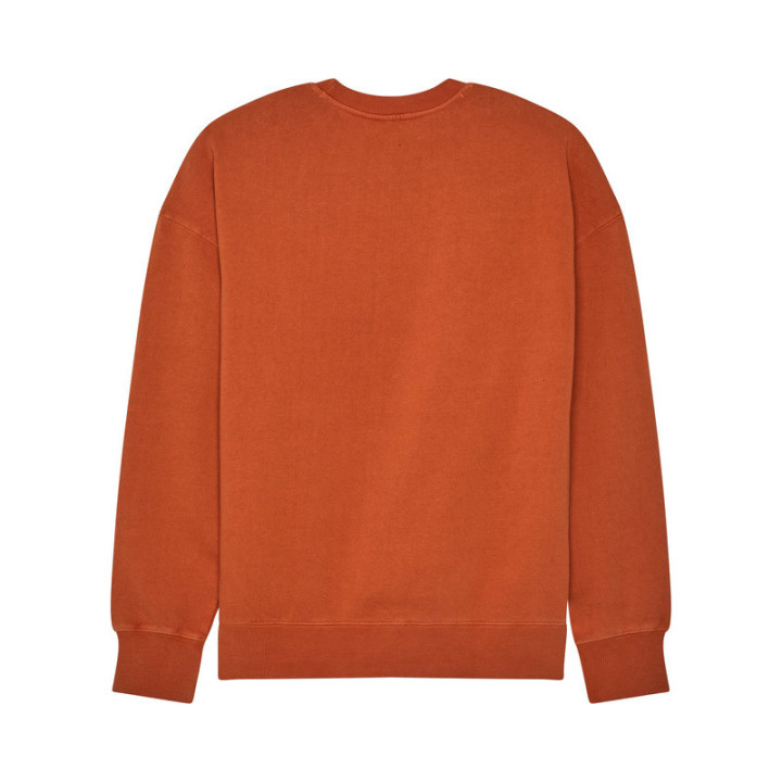 BLUZA FOX WORDMARK OVERSIZED FLEECE CREW COGNAC