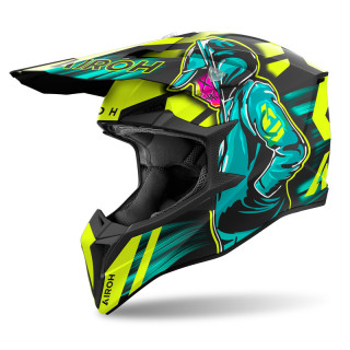 KASK MOTOCYKLOWY AIROH WRAAAP CYBER YELLOW MATT