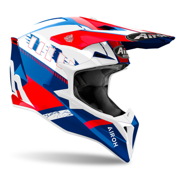 KASK MOTOCYKLOWY AIROH WRAAAP FEEL BLUE RED GLOSS