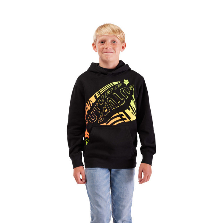 BLUZA Z KAPTUREM FOX JUNIOR ELEVATED FLEECE PO BLACK