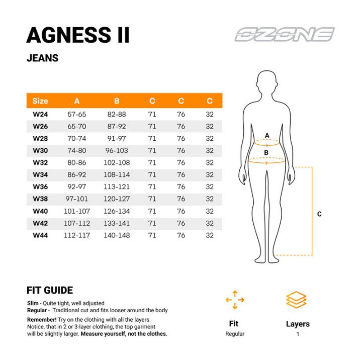 JEANSY MOTOCYKLOWE DAMSKIE OZONE AGNESS 2 WASHED BLUE 44/32