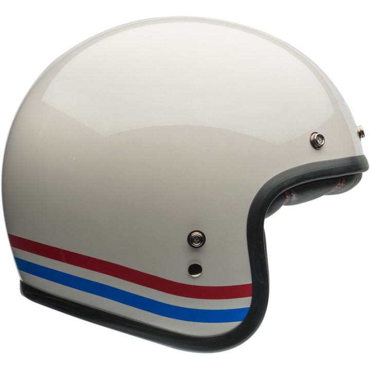 KASK BELL CUSTOM 500 ECE6 STRIPES PEARL WHITE RED BLUE S