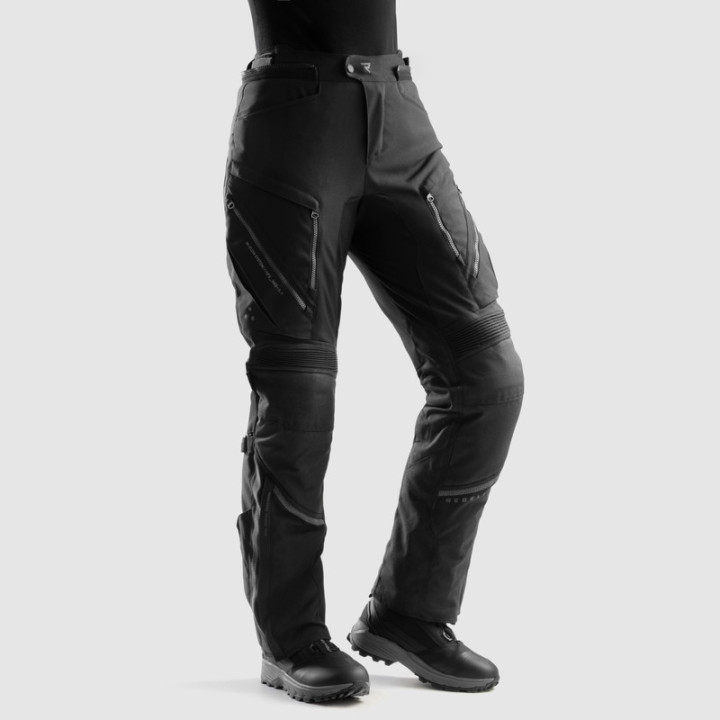 SPODNIE MOTOCYKLOWE TEKSTYLNE DAMSKIE REBELHORN HARDY 3.0 BLACK (DŁUGA NOGAWKA)