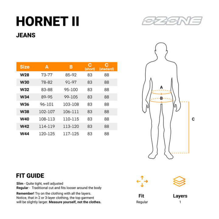 JEANSY MOTOCYKLOWE OZONE HORNET 2 WASHED BLUE W38L32