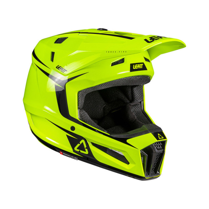 KASK MOTOCYKLOWY Z GOGLAMI JUNIOR LEATT KIT MOTO 3.5 NEON YELLOW