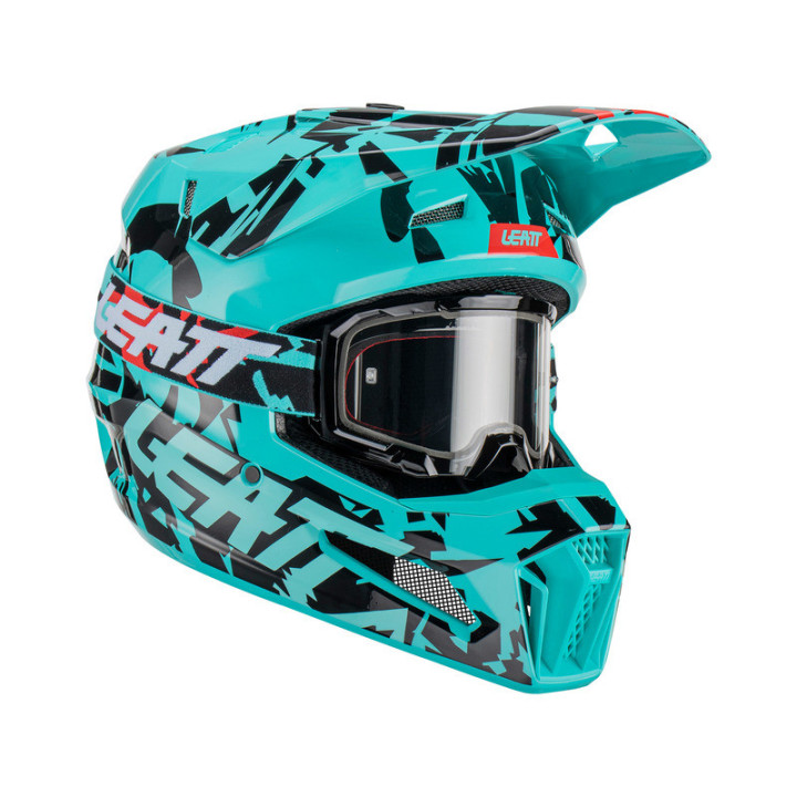 KASK MOTOCYKLOWY Z GOGLAMI LEATT KIT MOTO 3.5 FUEL