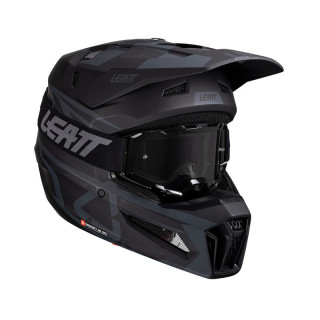KASK MOTOCYKLOWY Z GOGLAMI LEATT KIT MOTO 3.5 STEALTH