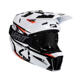 KASK MOTOCYKLOWY Z GOGLAMI LEATT KIT MOTO 3.5 WHITE
