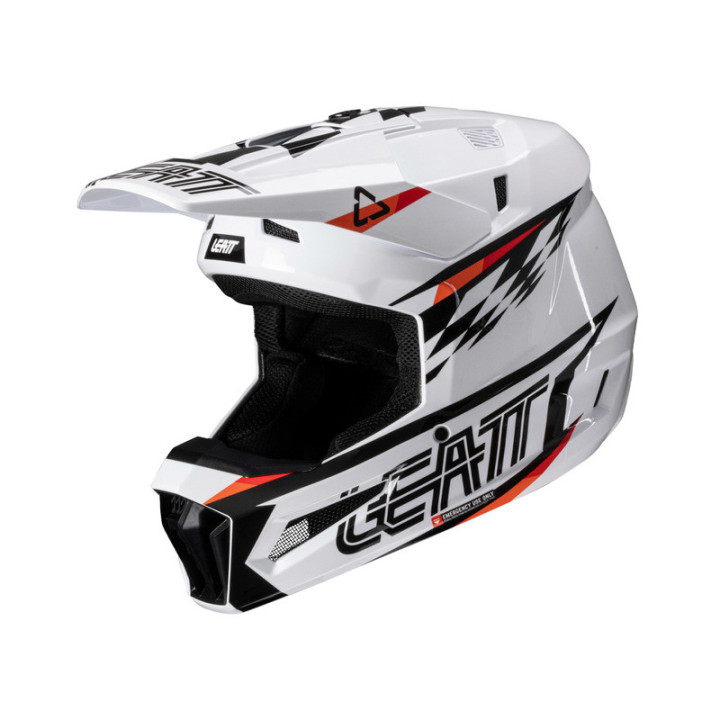 KASK MOTOCYKLOWY Z GOGLAMI LEATT KIT MOTO 3.5 WHITE