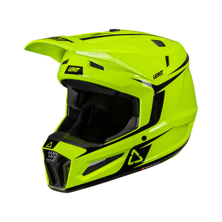 KASK MOTOCYKLOWY Z GOGLAMI LEATT KIT MOTO 3.5 NEON YELLOW