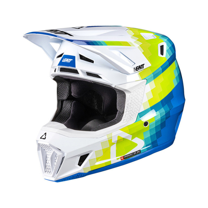 KASK MOTOCYKLOWY Z GOGLAMI LEATT KIT MOTO 7.5 PIXEL BLUE