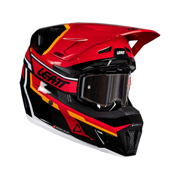 KASK MOTOCYKLOWY Z GOGLAMI LEATT KIT MOTO 7.5 RED S