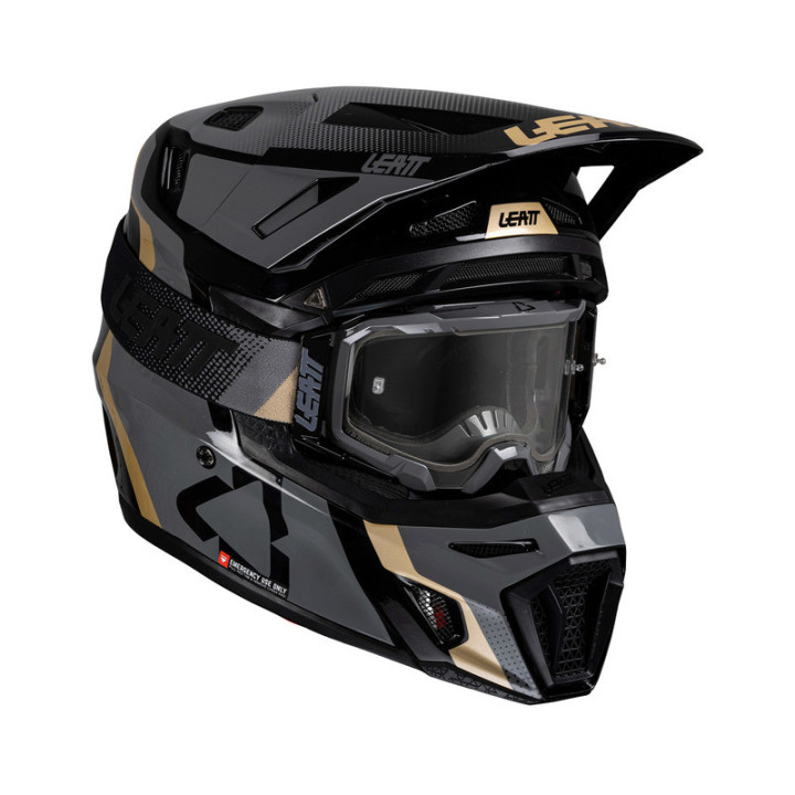 KASK MOTOCYKLOWY Z GOGLAMI LEATT KIT MOTO 8.5 BLACK