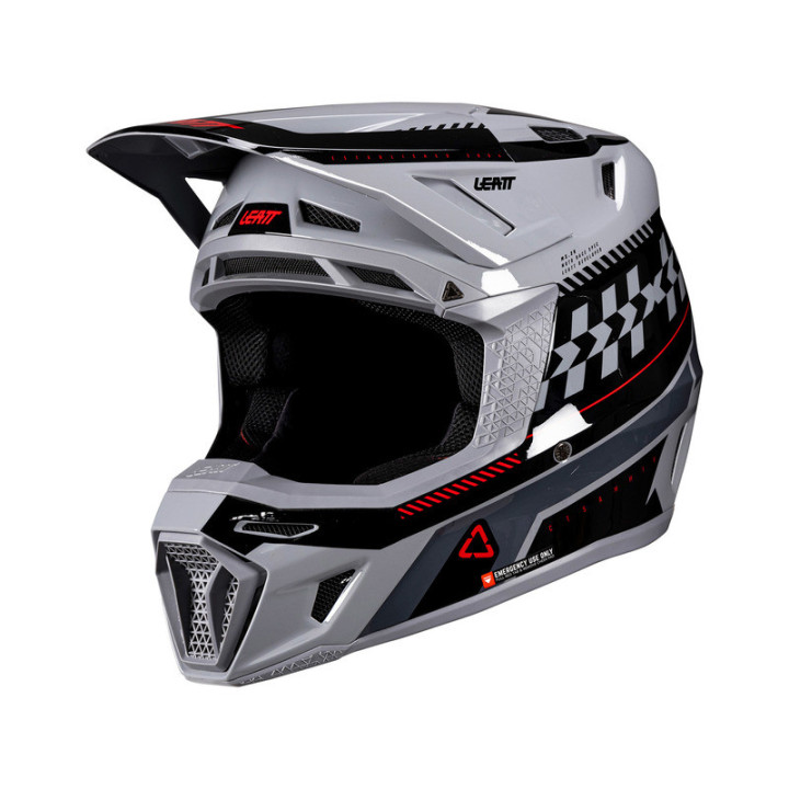 KASK MOTOCYKLOWY Z GOGLAMI LEATT KIT MOTO 8.5 GREY