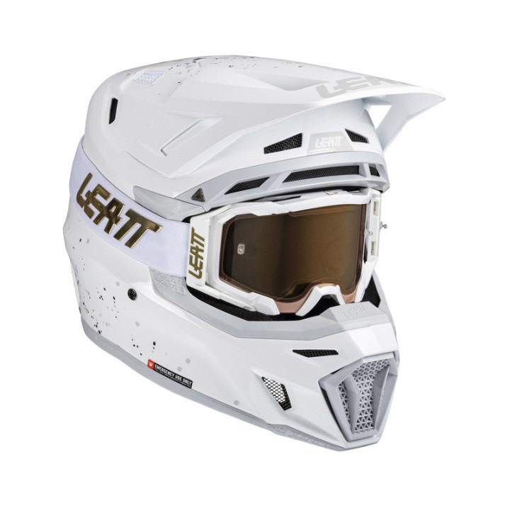 KASK MOTOCYKLOWY Z GOGLAMI LEATT KIT MOTO 8.5 WHITE M