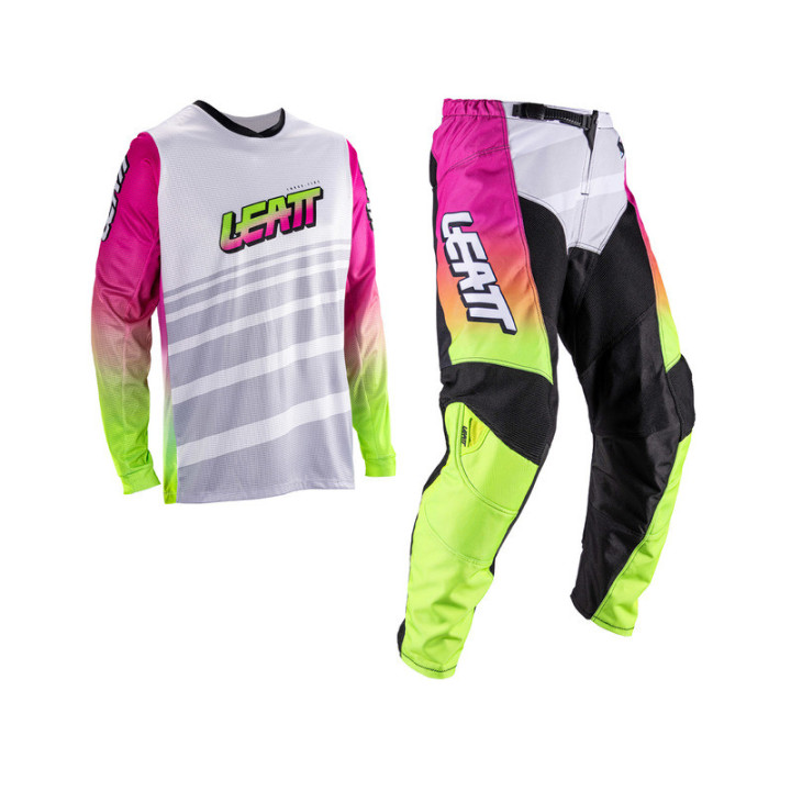 STRÓJ OFFROADOWY BLUZA I SPODNIE JUNIOR LEATT MINI RIDE KIT 3.5 RETRO PINK