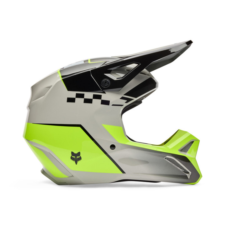 KASK MOTOCYKLOWY FOX V1 COLLECT GREY YELLOW