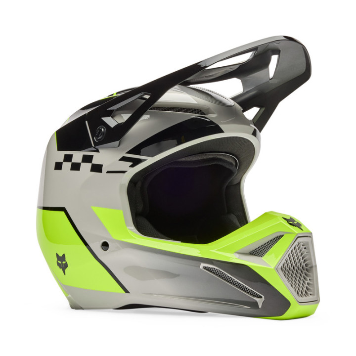 KASK MOTOCYKLOWY FOX V1 COLLECT GREY YELLOW