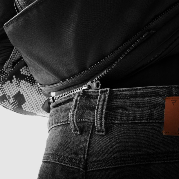 JEANSY MOTOCYKLOWE REBELHORN BRONCO WASHED BLACK MONOLAYER