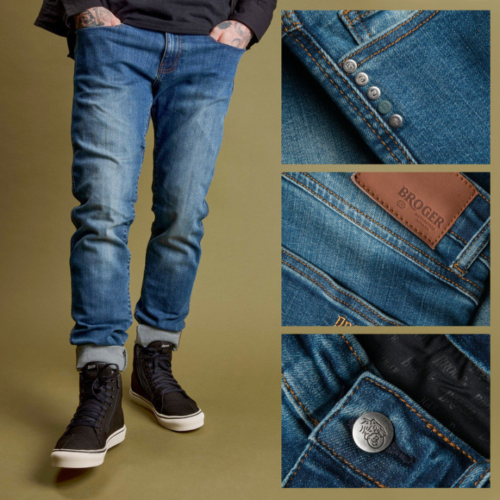 SPODNIE JEANS BROGER CALIFORNIA SLIM FIT WASHED BLUE W28L34