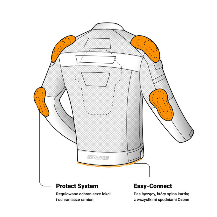 KURTKA MOTOCYKLOWA TEKSTYLNA OZONE DART BLACK FLUO YELLOW