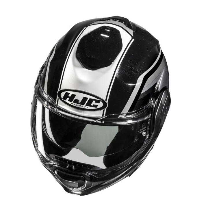KASK MOTOCYKLOWY HJC F100 REFF BLACK WHITE