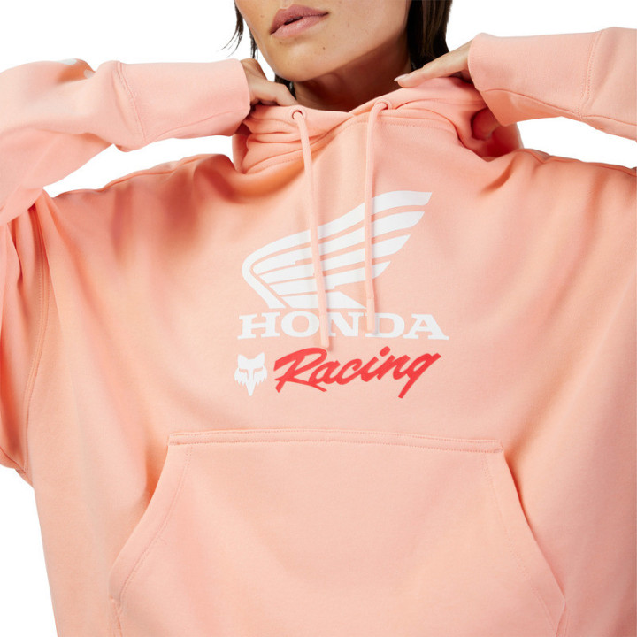 BLUZA Z KAPTUREM FOX LADY X HONDA OVERSIZED PO FLEECE PALE PINK XS