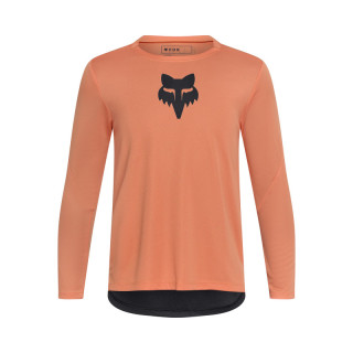 KOSZULKA ROWEROWA Z DŁUGIM RĘKAWEM FOX JUNIOR RANGER HEAD CORAL