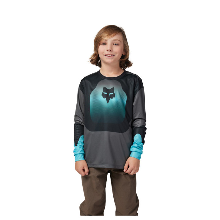 KOSZULKA ROWEROWA Z DŁUGIM RĘKAWEM FOX JUNIOR RANGER REVISE TEAL