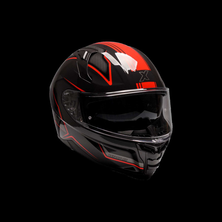 Kask Motocyklowy ROXAR BAYAMO EVO RR (kol. Czarny - Szary - Czerwony) (Rozmiar L)