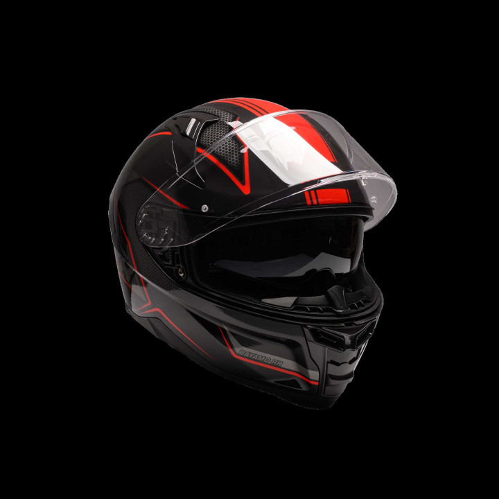 Kask Motocyklowy ROXAR BAYAMO EVO RR (kol. Czarny - Szary - Czerwony) (Rozmiar L)