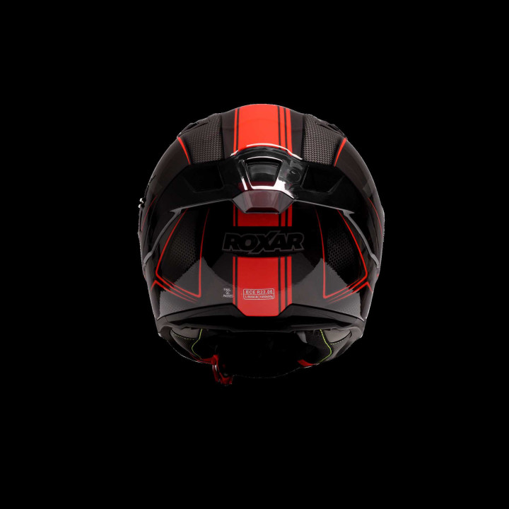 Kask Motocyklowy ROXAR BAYAMO EVO RR (kol. Czarny - Szary - Czerwony) (Rozmiar L)