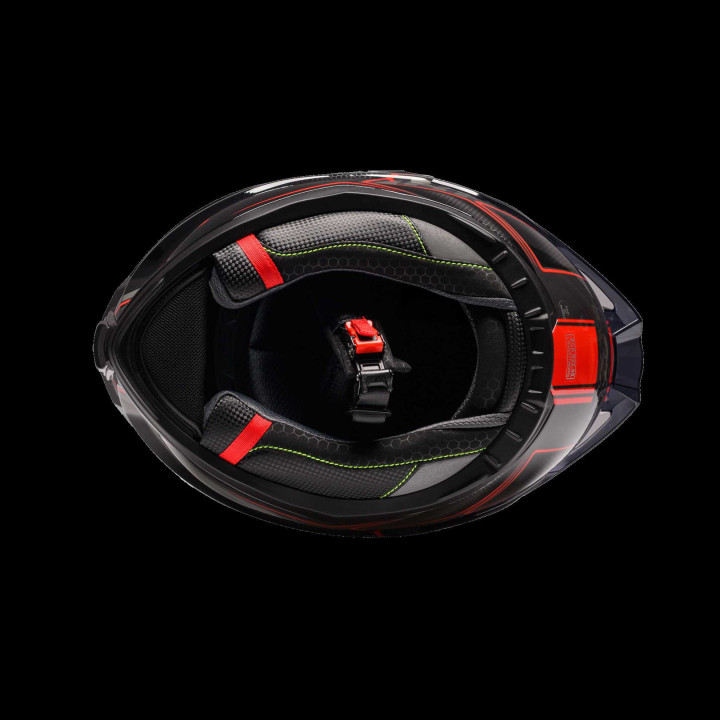 Kask Motocyklowy ROXAR BAYAMO EVO RR (kol. Czarny - Szary - Czerwony) (Rozmiar L)