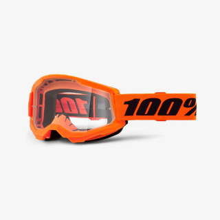 100 PROCENT GOGLE STRATA 2 NEON ORANGE - CLEAR LENS
