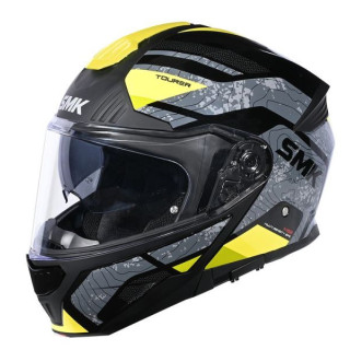 Kask Szczękowy SMK GULLWING NAVIGATOR kolor czarny/szary/żółty, Rozmiar XL