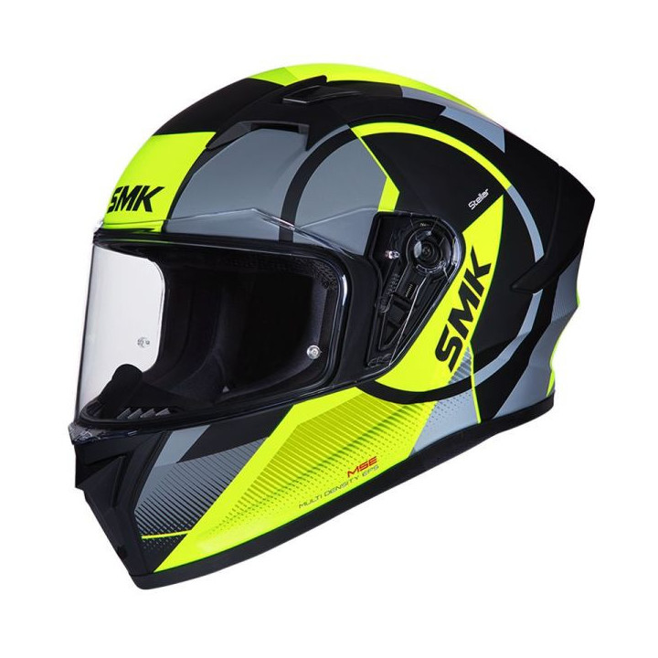 Kask Integralny SMK STELLAR FARO kolor szary/żółty, rozmiar M