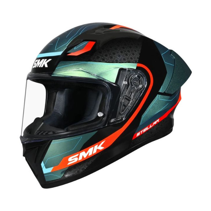 Kask Integralny SMK STELLAR SPORT Flight kolor czarny/niebieski/pomarańczowy, rozmiar L