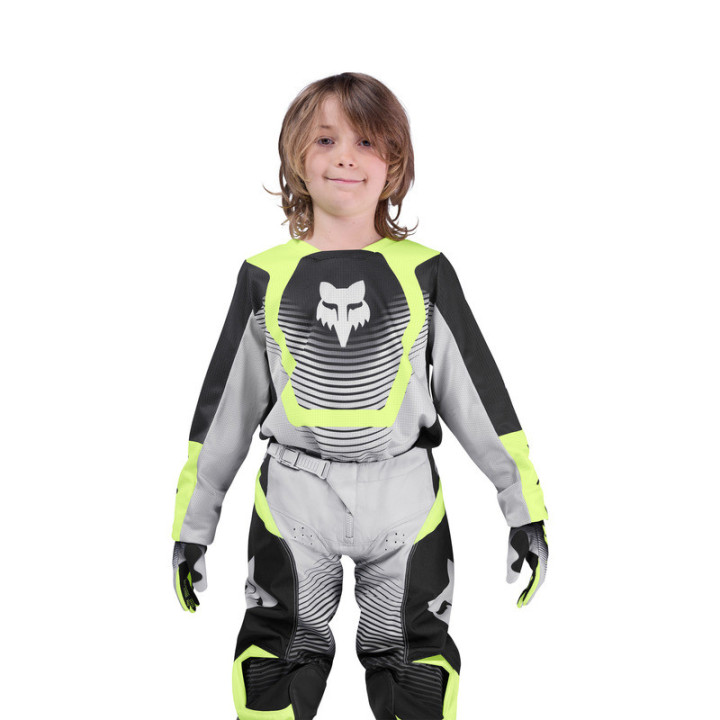 BLUZA MOTOCYKLOWA JUNIOR FOX 180 COLLECT GREY YELLOW YM